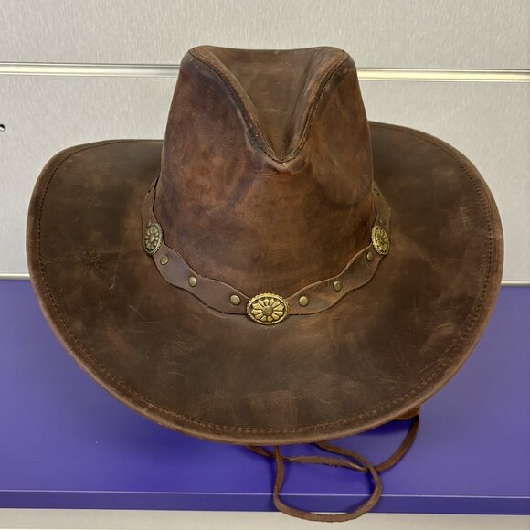 Wide Leather Cowboy/ Cowgirl Western Hat main image 5